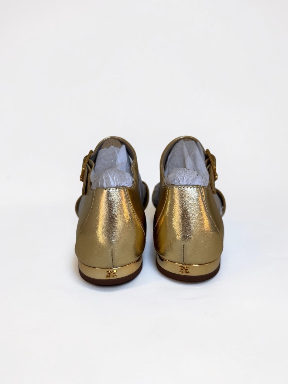 Sam Edelman Rylie Cap Toe Mary Jane Flats Metallic Gold with Black - Picture 11 of 15